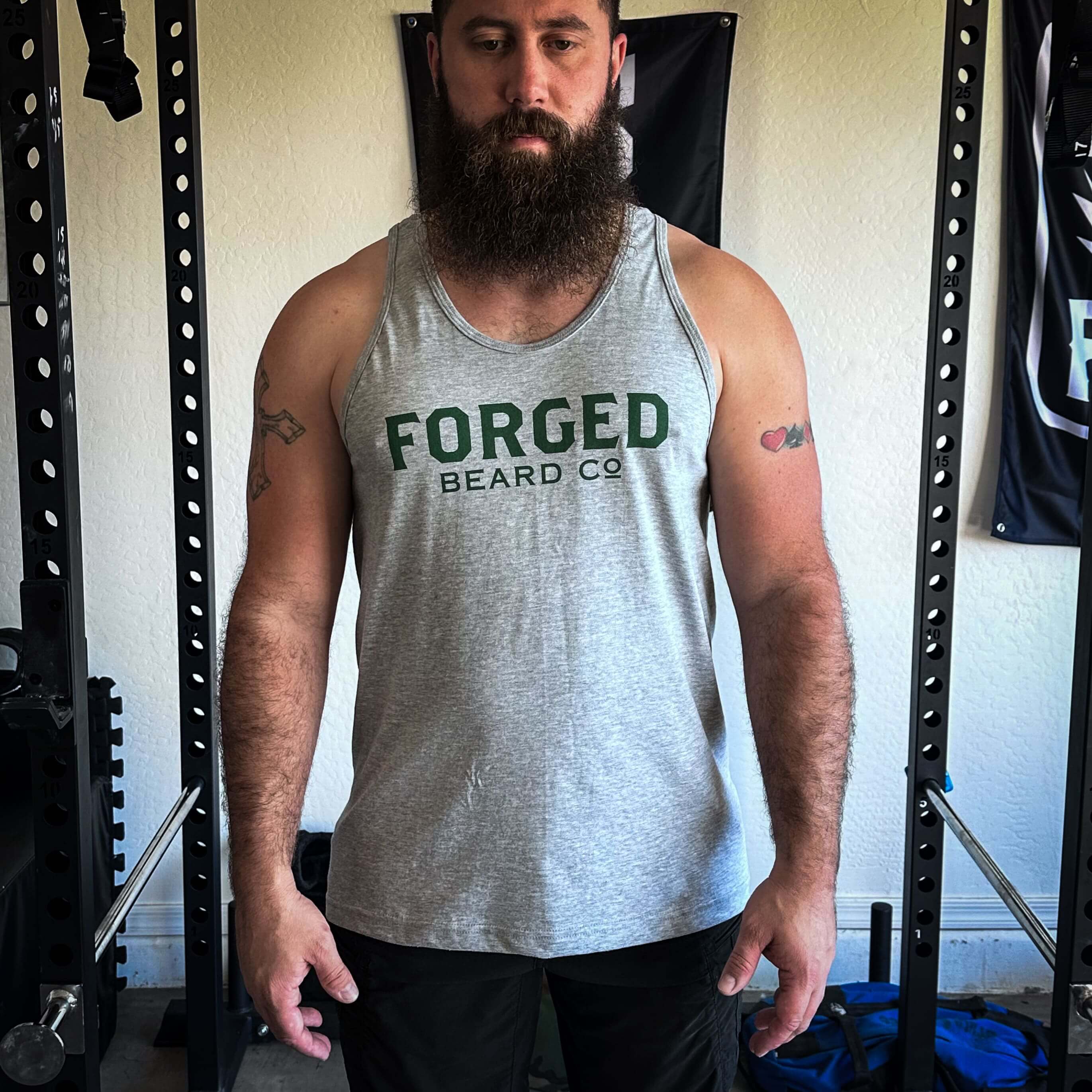 Forged Beard co. beard strong tank top front