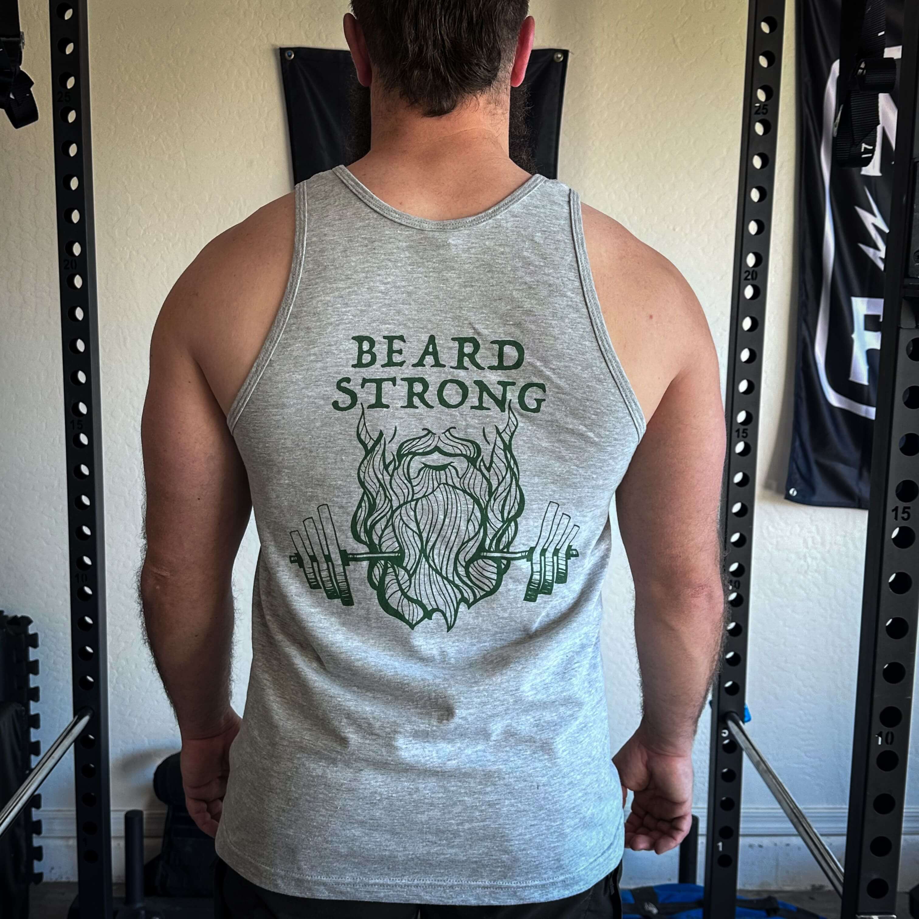 Forged Beard co. beard strong tank top back