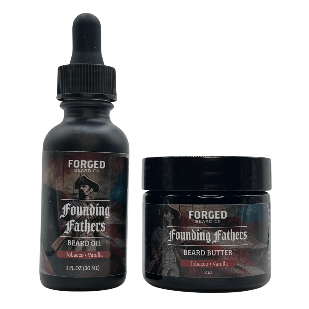 Forged Beard Co. tobacco vanilla beard oil and butter combo