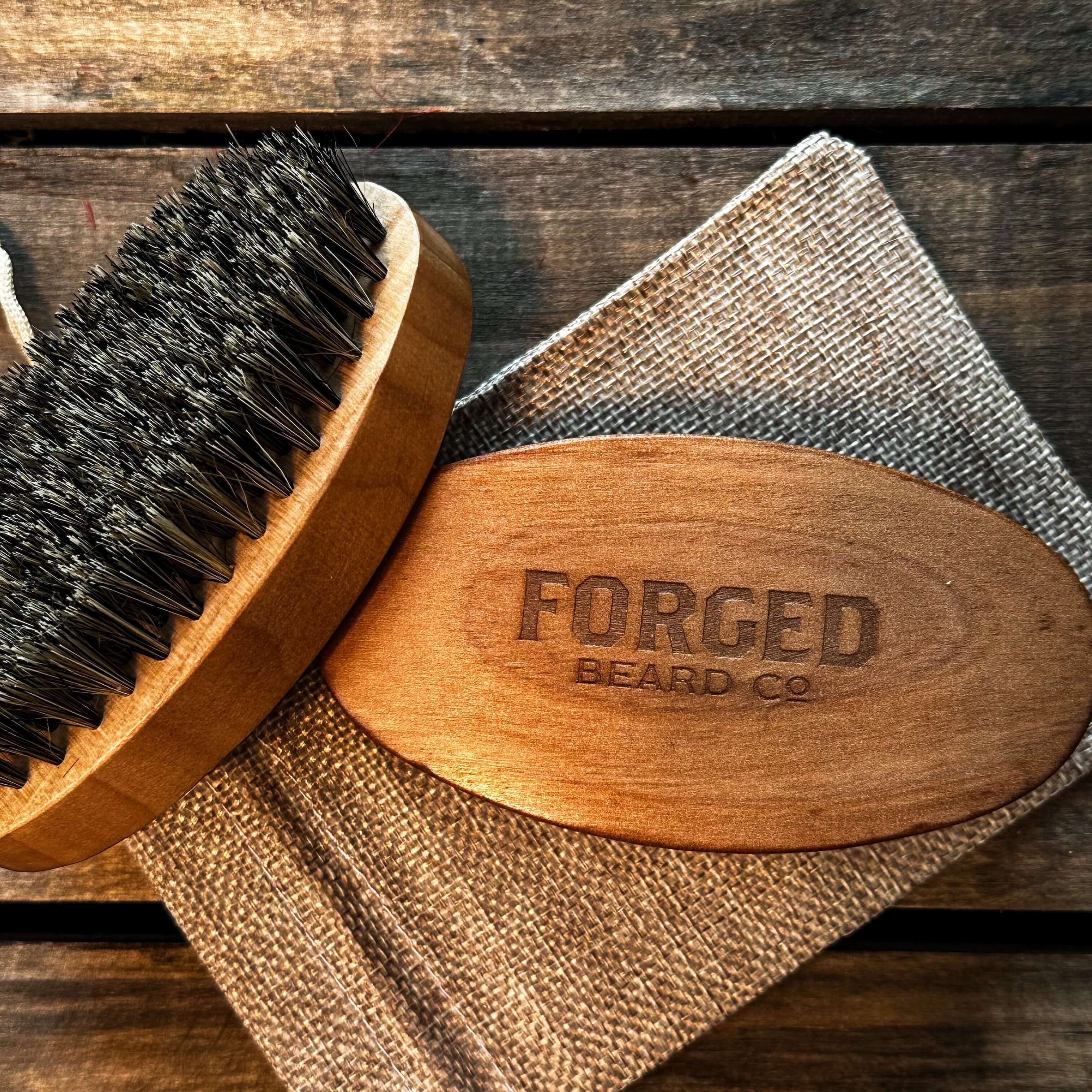 Forged Beard Co. wood boars hair beard brush