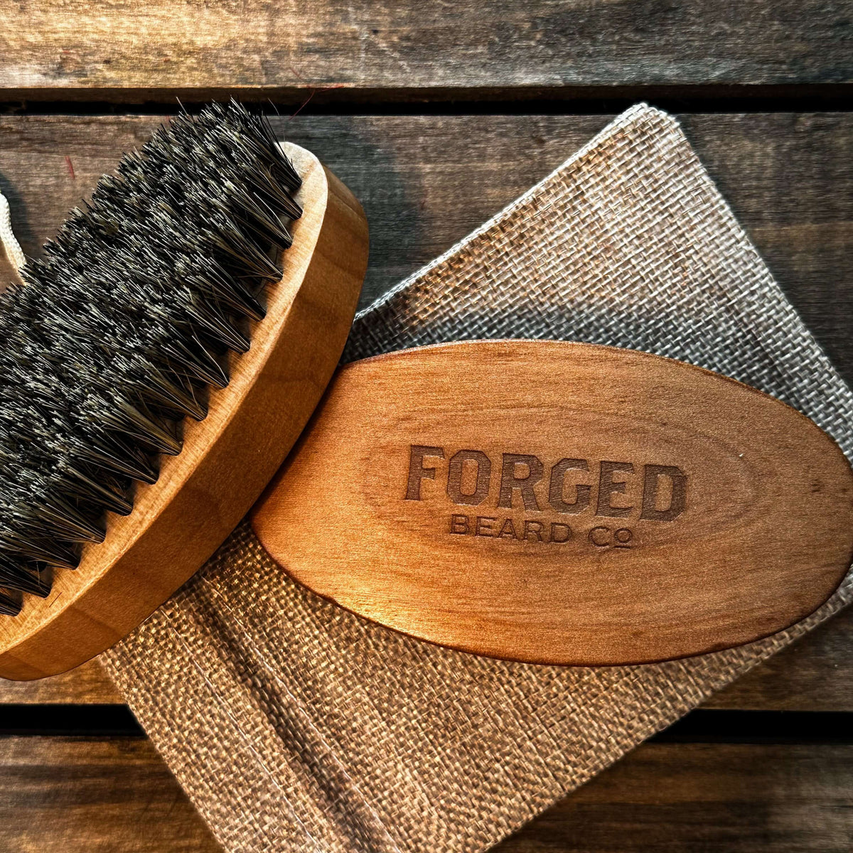 Forged Beard Co. wood boars hair beard brush