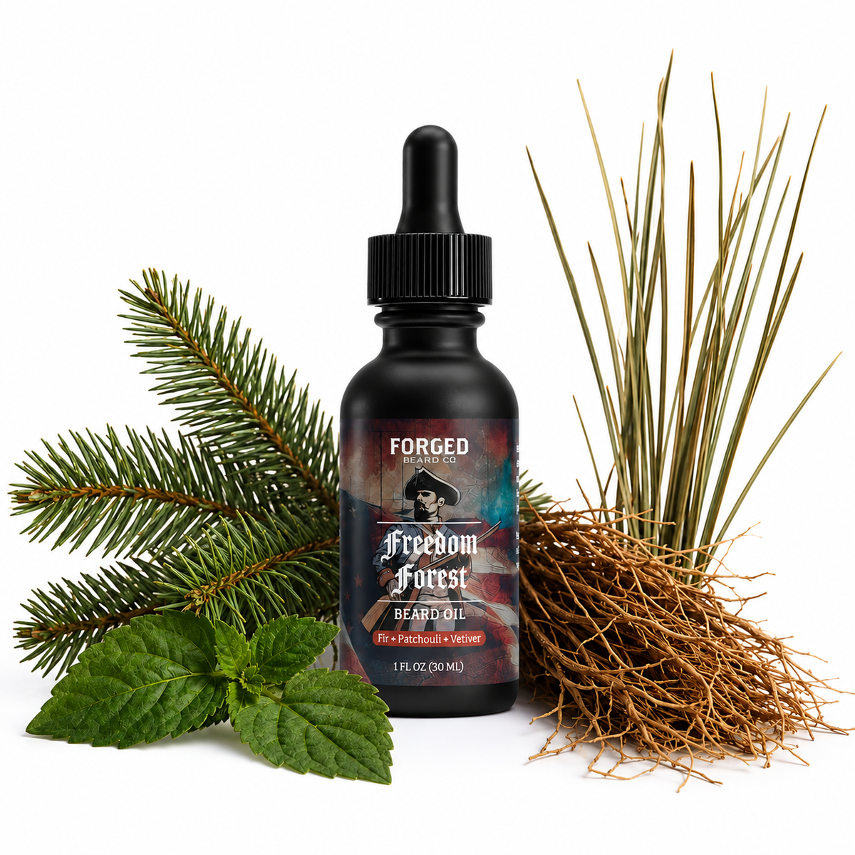 Freedom Forest Beard Oil - Fir Needle, Dark Patchouli, Vetiver