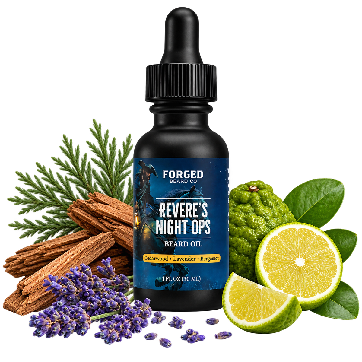 Revere's Night Ops Beard Oil - Bergamot, Lavender, Cedar